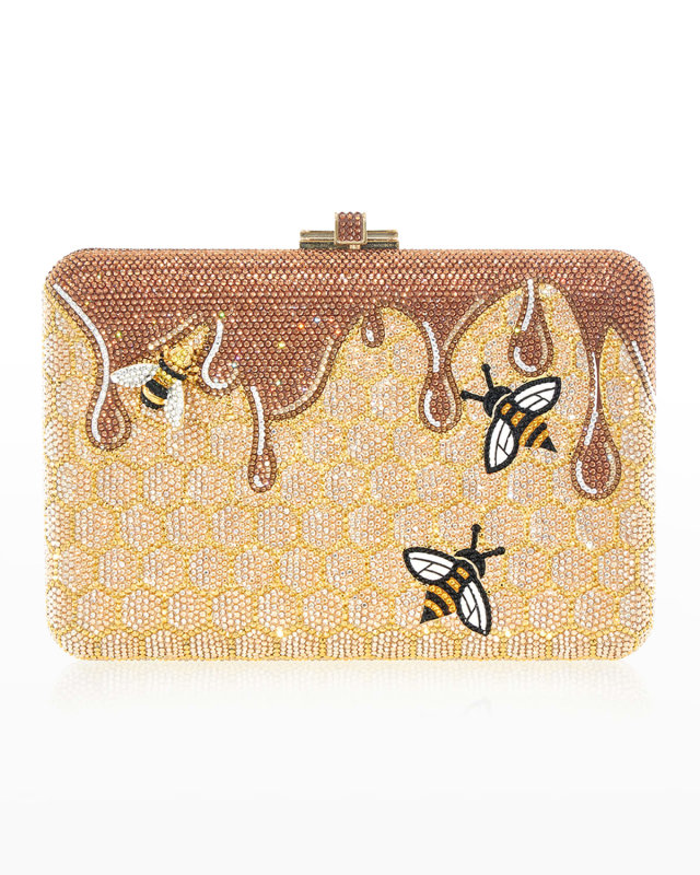 Bee Honeycomb Crystal Clutch Bag
